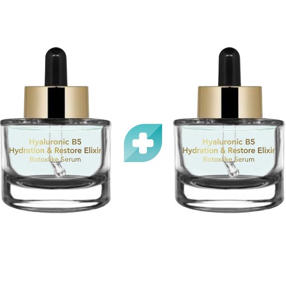 Σετ Inalia Hyaluronic B5 Hydration & Restore Elixir Botoxlike Serum for Face - Neck - Decollete 2x15ml