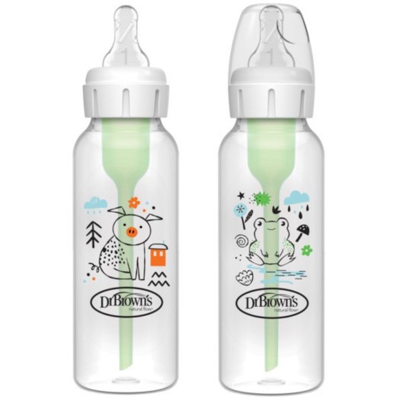 Dr. Brown’s Promo Anti-colic Options+ Spit-up, Burping & Gas 0m+ Κωδ SB82040, 500ml (2x250ml) - Pig/Frog