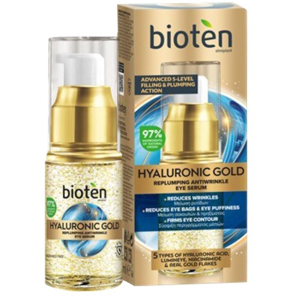 Bioten Hyaluronic Gold Replumpimg Antiwrinkle Eye Serum 15ml