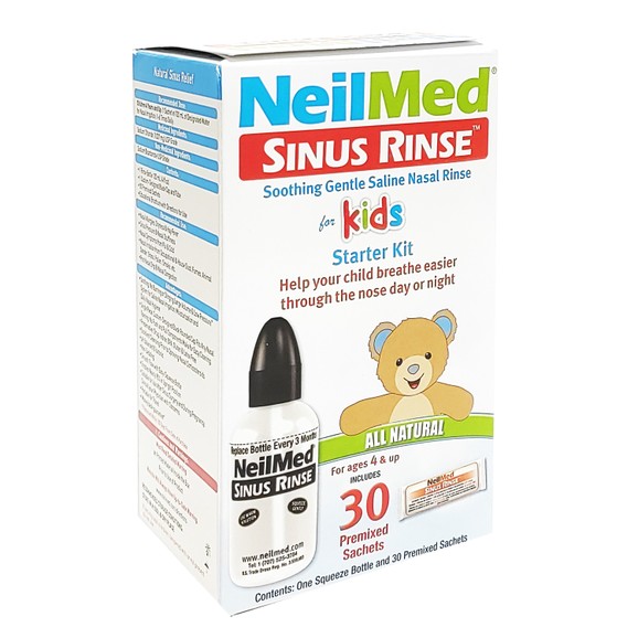 NeilMed Sinus Rinse for Kids Starter Kit Squeeze Bootle 4+ Years 1 Τεμάχιο & Refills 30 Φακελίσκοι