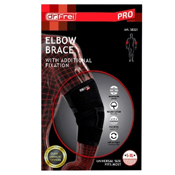 Dr. Frei Elbow Brace with Additional Fixation Μαύρο One Size 1 Τεμάχιο