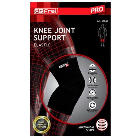 Dr. Frei Knee Joint Support Elastic Μαύρο 1 Τεμάχιο - Large