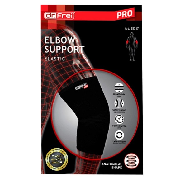Dr. Frei Elbow Support Elastic Μαύρο 1 Τεμάχιο - X Large