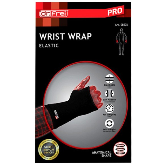 Dr. Frei Wrist Wrap Elastic Μαύρο 1 Τεμάχιο - Medium