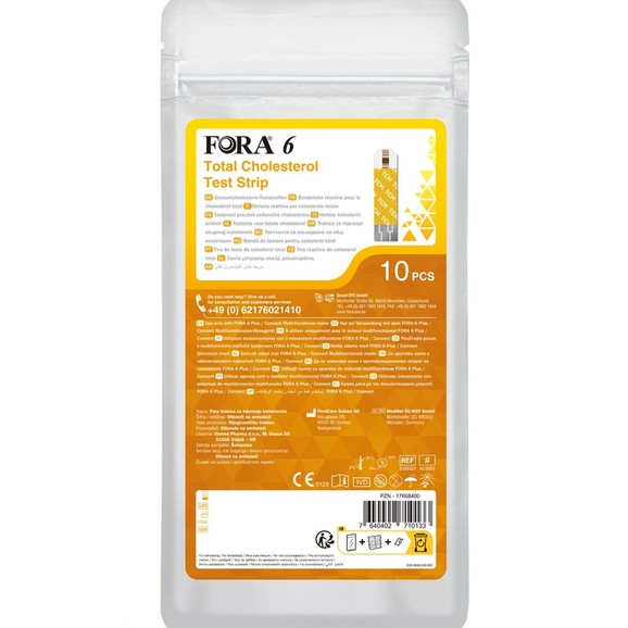 Fora 6 Total Cholesterol Test Strips 10 Τεμάχια