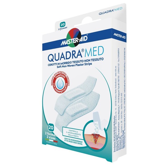 Master Aid Quadra Med 2 Sizes Soft Non-Woven Plaster Strips 78x26mm & 78x20mm 20 Τεμάχια