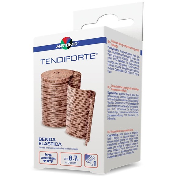 Master Aid Tendiforte Benda Elastica Universal Strong-Compression Long Stretch Bandage 1 Τεμάχιο - 8cm x 7m