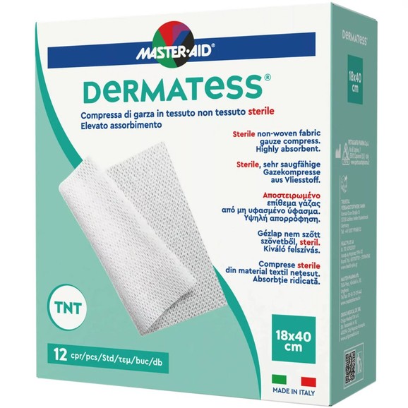 Master Aid Dermatess Sterile Non Woven Fabric Gauze Compress 18x40cm 12 Τεμάχια