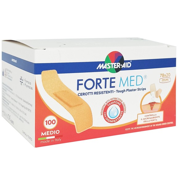 Master Aid Forte Med Tough Plaster Strips Μπεζ Medio 78x20mm 100 Τεμάχια