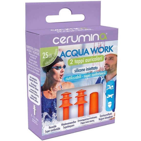 Cerumina Acqua Work Ωτοασπίδες Νερού 2 Τεμάχια