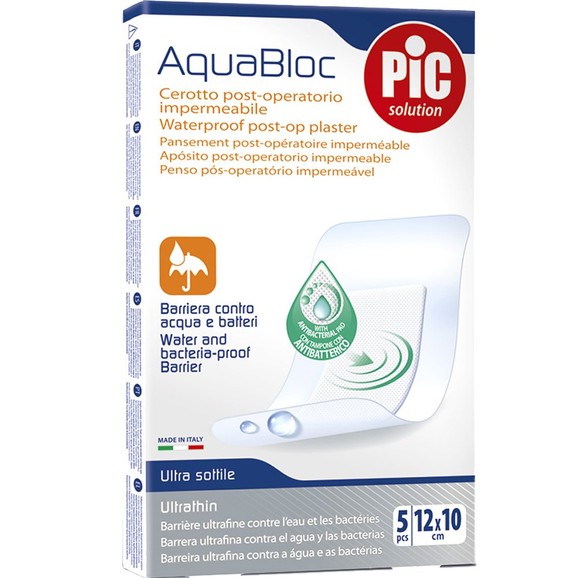 Pic Solution Aquabloc Waterproof Post-Op Plaster 5 Τεμάχια - 12cm x 10cm