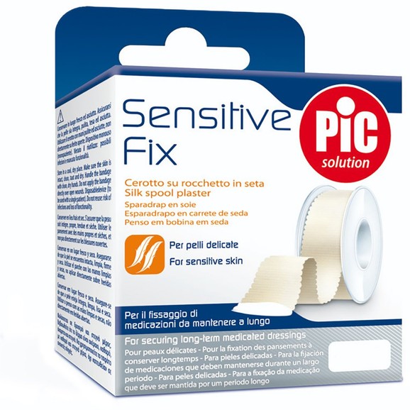 Pic Roll Sensitive Fix Silk Spool Plaster 2.5cm x 5m, 1 Τεμάχιο