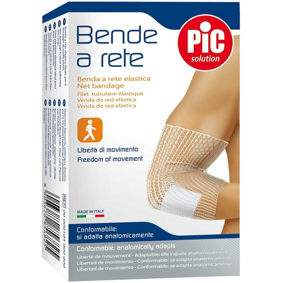 Pic Solution Benda A Rete Elastic Net Bandage for Elbows 1 Τεμάχιο