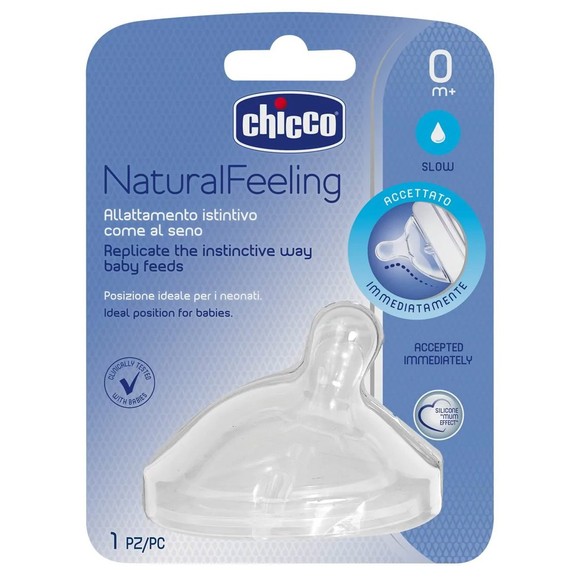 Chicco Natural Feeling 0m+ Slow Flow Teat 1 Τεμάχιο
