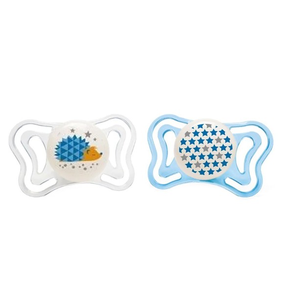Chicco Silicone Soother Physio Forma Light 16-36m 2 Τεμάχια - Διάφανο/ Μπλε