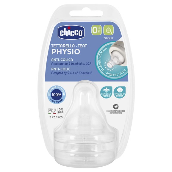 Chicco Physio Perfect 5 Slow Flow Teats 2 Τεμάχια