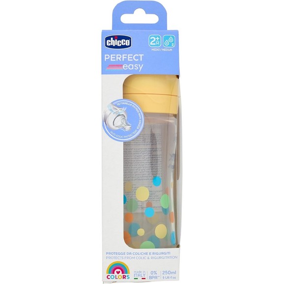 Chicco Perfect Easy Anti-Colic Baby Polypropylene Bottle 2m+, 250ml