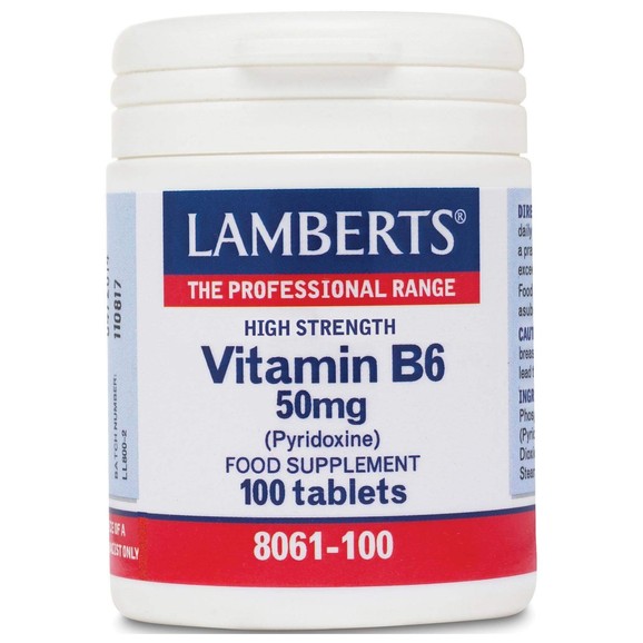 Lamberts Vitamin B-6 Pyridoxine 50mg 100 tabs