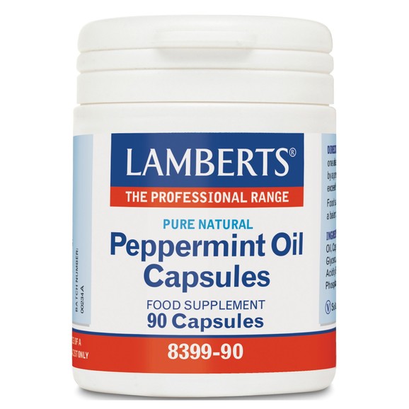 Lamberts Peppermint Oil 100mg Συμπλήρωμα Διατροφής για την Ενίσχυση της Λειτουργίας του Γαστρεντερικού Συστήματος 90 caps