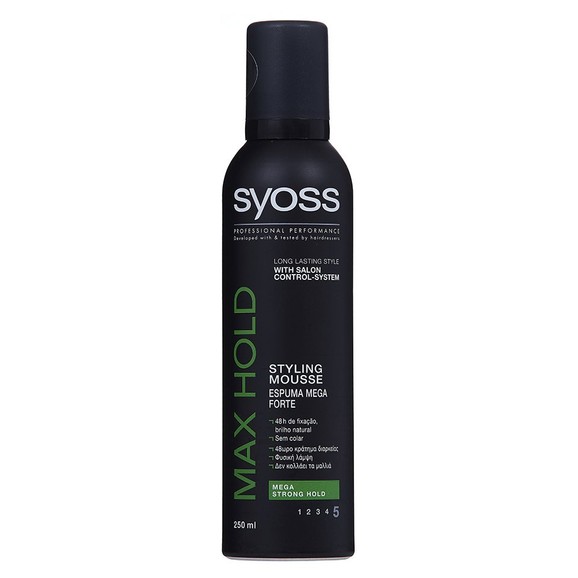 Syoss Mousse Max Hold Επαγγελματικός Αφρός Μαλλιών για Δυνατό Κράτημα & Styling Μεγάλης Διάρκειας 250ml