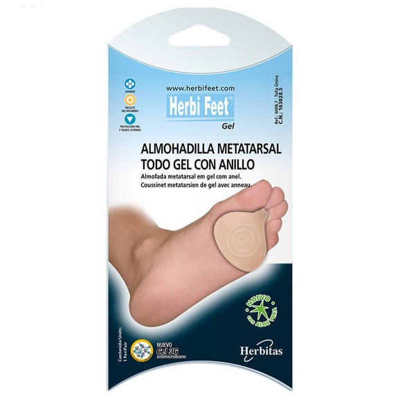 Herbi Feet Silicone Metatarsal Cushion with Ring One Size 2 Τεμάχια