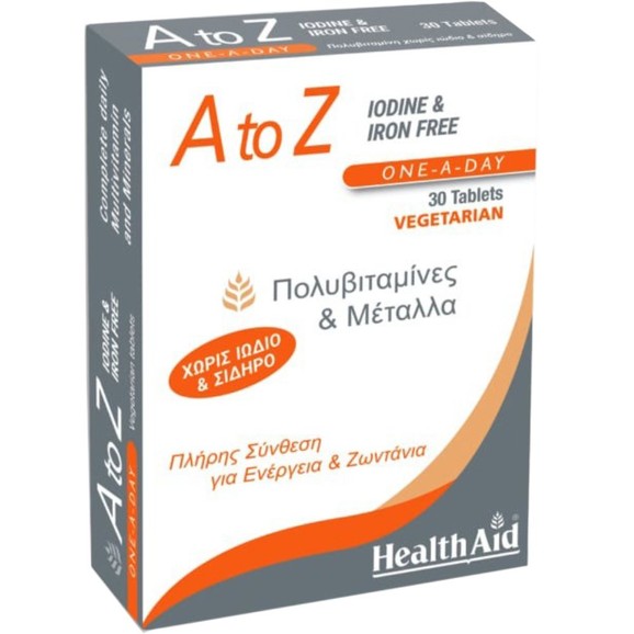 Health Aid A to Z Iodine & Iron Free 30tabs