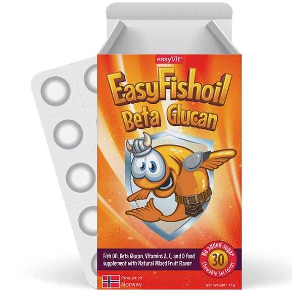 EasyVit EasyFishoil Beta Glucan 30 Ζελεδάκια