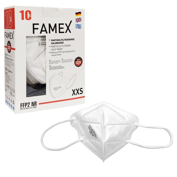 Famex Kids Mask FFP2 NR XXS 10 Τεμάχια - Λευκό