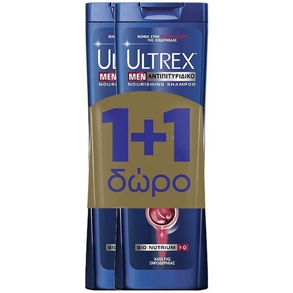 Ultrex Men Dry Scalp Care 2 in 1 Ανδρικό Σαμπουάν & Conditioner Κατά Της Ξηροδερμίας 2x360ml 1+1 Δώρο