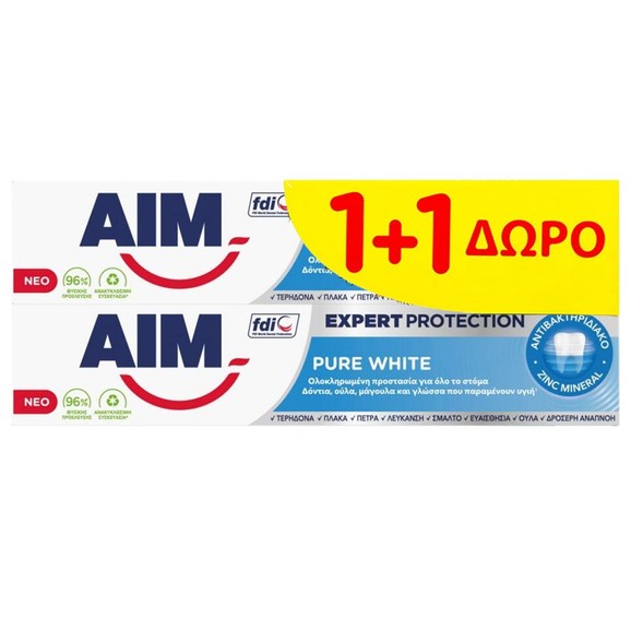 Aim Πακέτο Προσφοράς Expert Protection Pure White 2x75ml