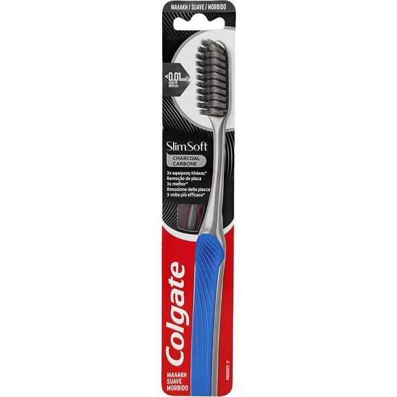 Colgate Slim Soft Charcoal 0.01mm Toothbrush 1 Τεμάχιο - Ροζ 