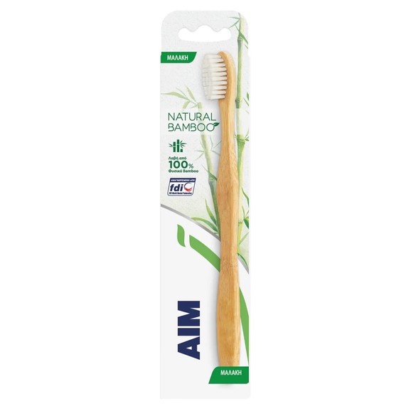 Aim Natural Bamboo Soft Toothbrush 1 Τεμάχιο