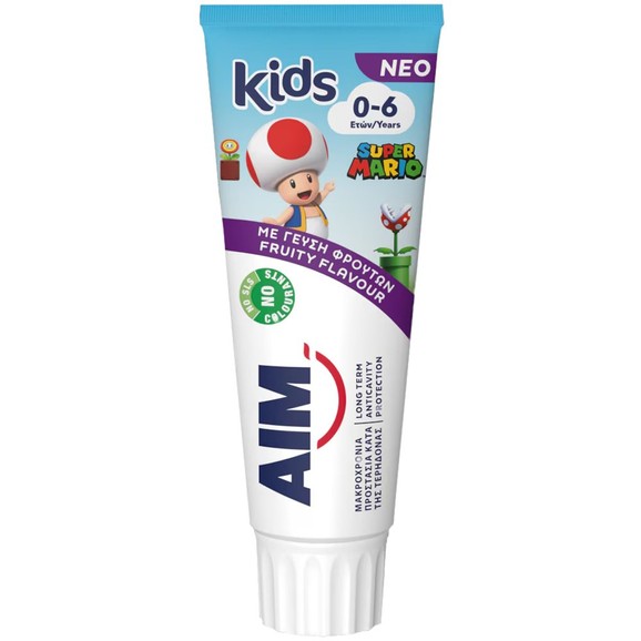 Aim Kids 0-6 Years Super Mario Toothpaste 75ml