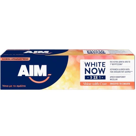 Aim White Now 3in1 Shine With Care Toothpaste 75ml Aim White Now 3in1 Shine With Care Toothpaste 75ml