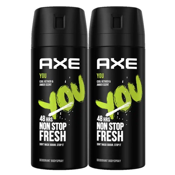 Axe Πακέτο Προσφοράς You 48h Non Stop Fresh Body Spray 2x150ml