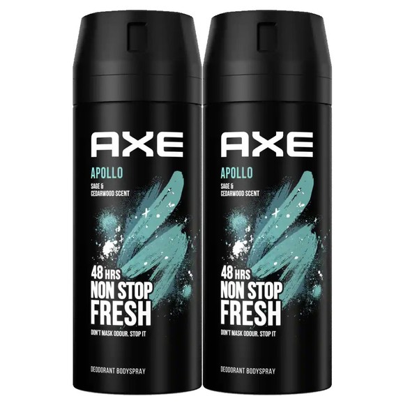 Axe Πακέτο Προσφοράς Apollo 48h Non Stop Fresh Body Spray 2x150ml