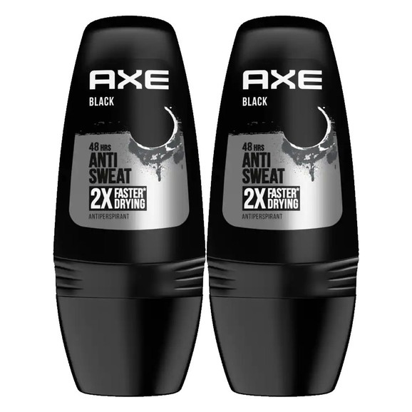 Axe Πακέτο Προσφοράς Black 48h Anti Sweat Roll on Antiperspirant 2x50ml