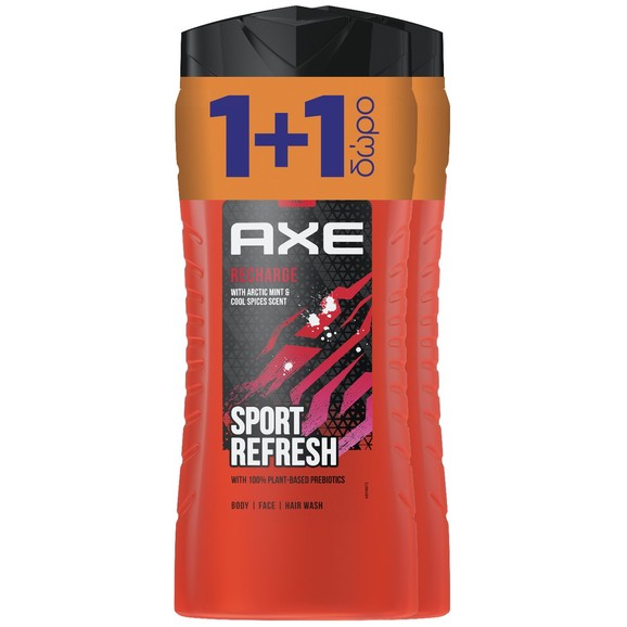 Axe Πακέτο Προσφοράς Recharge Sport Refresh 3 in 1 Shower Gel 2x400ml