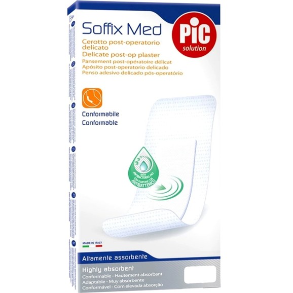 Pic Solution Soffix Med Delicate Post-op Plaster Λευκό 5 Τεμάχια - 12cm x 10cm