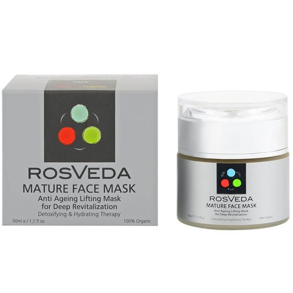 RosVeda Mature Mask 100% Φυτική Σύνθεση για Ώριμα Δέρματα Αντιγηραντική Μάσκα Προσώπου Αναζωογόνησης-Αποτοξίνωσης 50ml