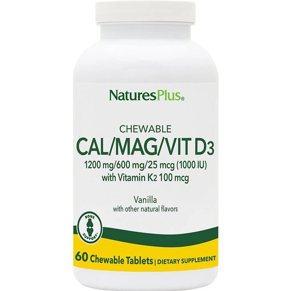 Δώρο Natures Plus Cal 1200mg / Mag 600mg / Vit D3 25μg with Vitamin K2 100μg 60 Chew.tabs - Vanilla
