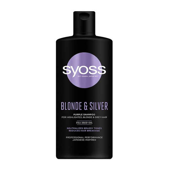 Syoss Purple Shampoo Blond & Silver Σαμπουάν για Μαλλιά με Ανταύγειες, Ξανθά & Γκρίζα 440ml