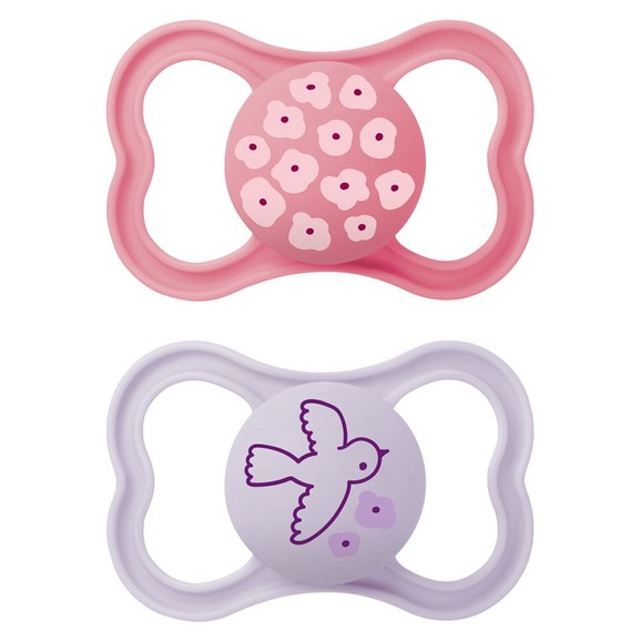 Mam Supreme Silicone Soother 16m+, 2 Τεμάχια, Κωδ 295SGc - Φούξια / Λιλά