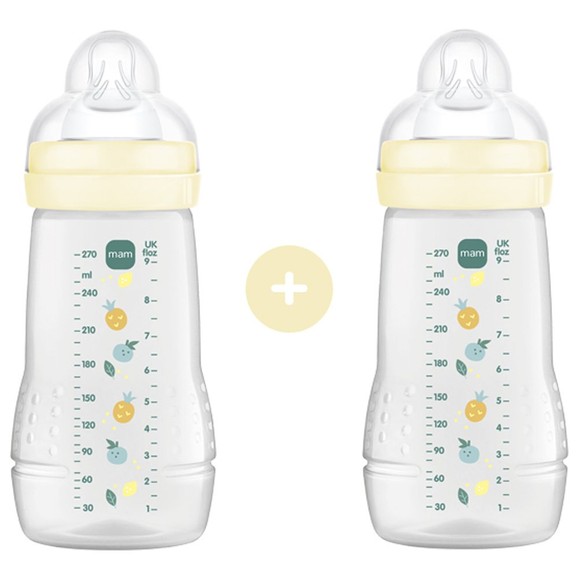 Mam Promo Easy Active Baby Bottle 2m+, Κωδ 363SUc 270ml, 2 Τεμάχια - Κίτρινο Mam Promo Easy Active Baby Bottle 2m+, Κωδ 363SUc 270ml, 2 Τεμάχια - Κίτρινο