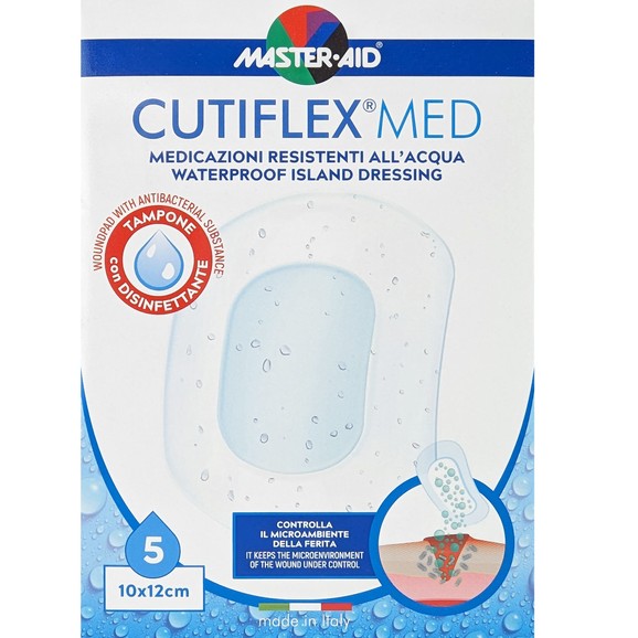 Master Aid Cutiflex Med Waterproof Island Dressing 10x12cm 5 Τεμάχια