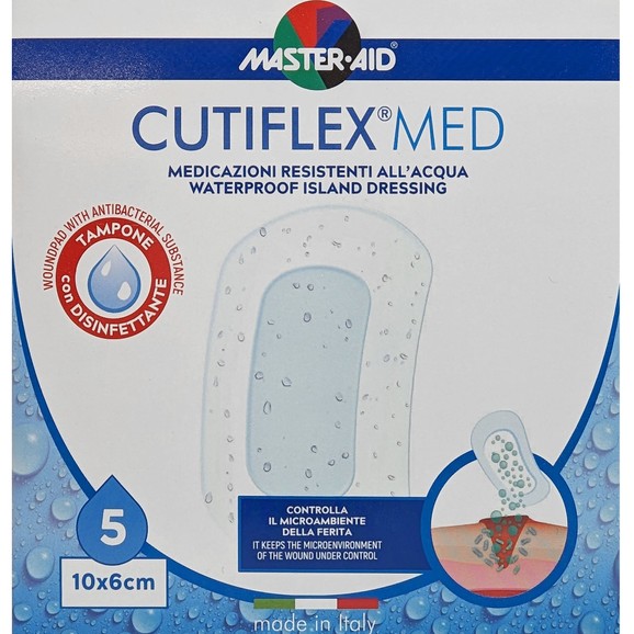 Master Aid Cutiflex Med Waterproof Island Dressing 10x6cm 5 Τεμάχια