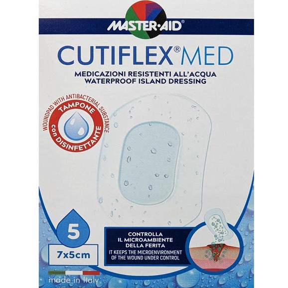 Master Aid Cutiflex Med Waterproof Island Dressing 7x5cm 5 Τεμάχια