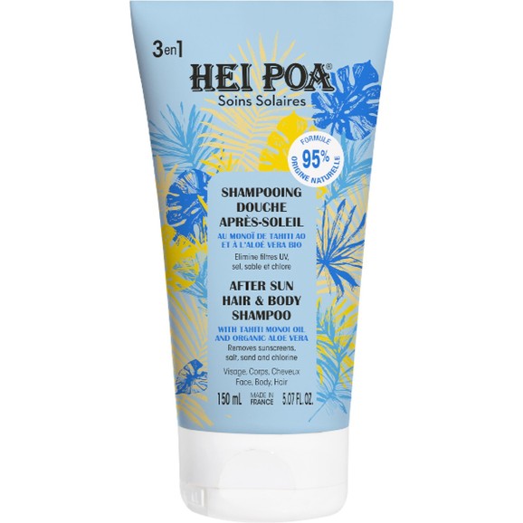 Hei Poa Soins Solaires After Sun Hair & Body Shampoo with Tahiti Monoi Oil & Organic Aloe Vera 150ml