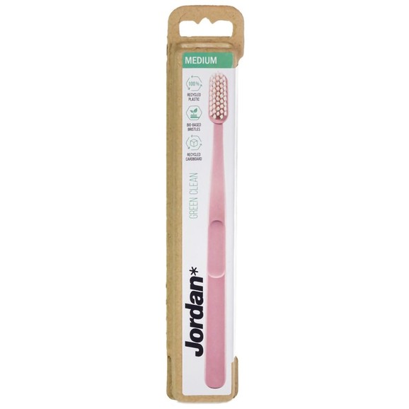 Jordan Green Clean Medium Toothbrush 1 Τεμάχιο - Ροζ