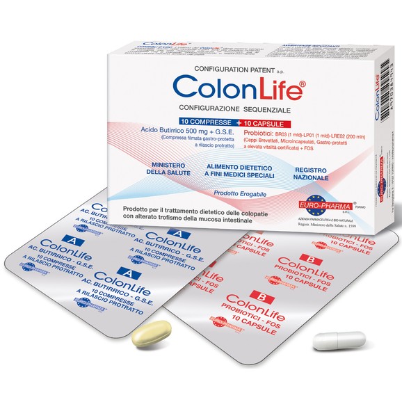 Euro-Pharma ColonLife Φυσικό Συμπλήρωμα για Παθήσεις του Παχέος Εντέρου 10tabs & 10caps